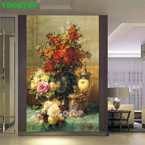 5D DIY Diamond Painting Flower Cross Stitch Mosaic Home Decoration Diamond Painting Vase Full Square Drill Handmade Gift YY4990