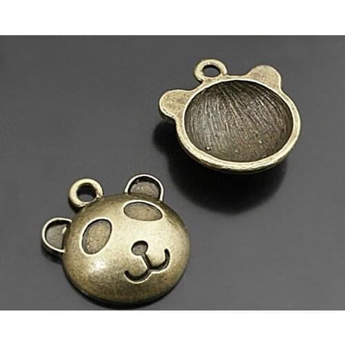 C117)20 pieces 20x17mm Antique Bronze Zinc Alloy Panda Charms Pendants Diy Jewelry Findings Accessories Wholesale