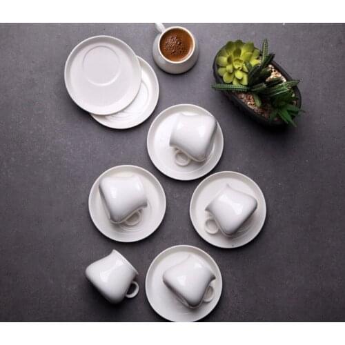 Elegant Porcelain Coffee Cup Set of 12 Luxury Cup and Saucers Plate Set High Quality Turkish Coffee Espresso Tea Cup with Saucer