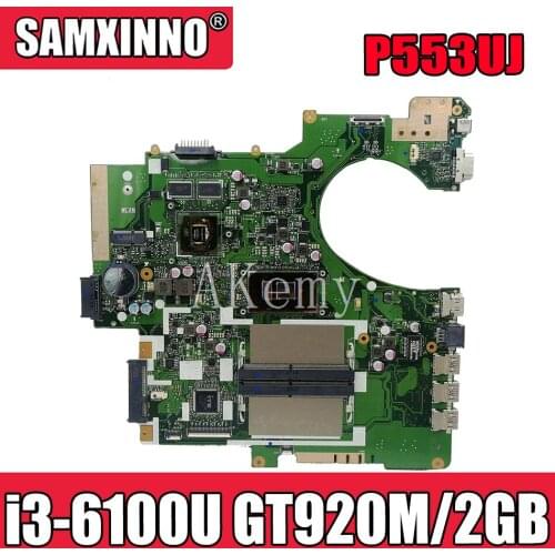 For Asus P553UJ P553UF PRO553U PRO553UJ P553U P2540U P2540UQ P2540UV Original Mianboard Laptop Motherboard i3-6100U GT920M/2GB