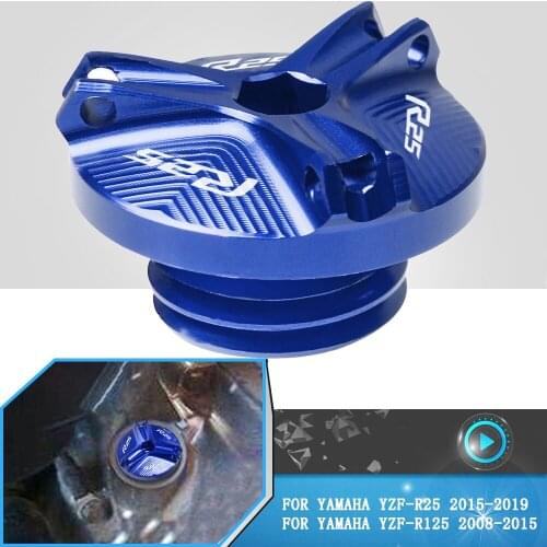 For Yamaha YZFR125 YZF-R25 YZF R25 2015-2019 Motorcycle Accessories Engine Oil Cup Plug Covers Motocross Aluminum Oil Filler Cap