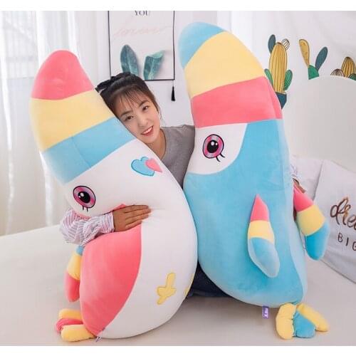 100/120CM Giant Stuffed Rainbow Bird Plush Toy Cute Doll Stuffed Animals Doll Soft Toy For Children Girls Gift Home Decoration