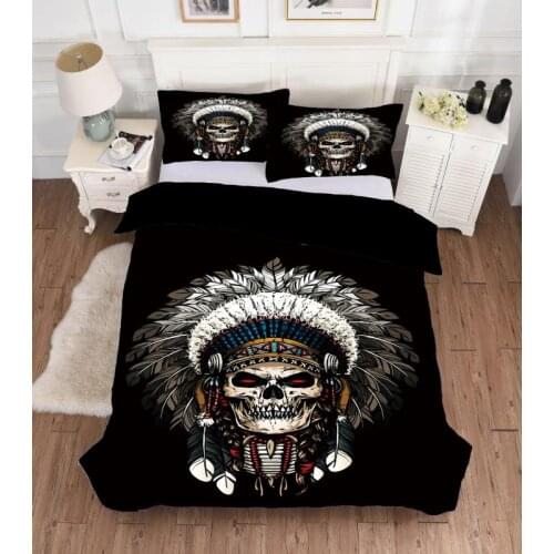 Fashion Bedding Set 2/3pcs 3d Digital skull Printing Bedding Set Duvet Cover Sets 1Quilt Cover + 1/2 Pillowcases US/EU/AU Size