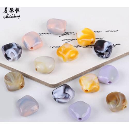 Korean Two-Color Jewelry Ink Painting Stone DIY Beads Hairdressing Material Self-Made Creative Hairline Artistic Hairpin Beads