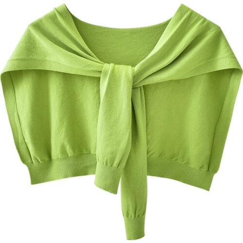 Korean Cashmere Wool Knit Women Fake Collar Shawl Summer Air Conditioned Shoulder Protect Cervical Spine Thicken Warm Scarf Q36