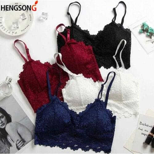 Lace Tube Top Bra Solid Lace Seamless Breathable Push Up Top Women Sling Underwear Crop Top Women Elasticity Bandeau