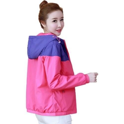 2020 Hooded Spring Autumn Coat Women Jacket Short Fashion Hit Color Windproof Keep Warm Windbreaker Womens Sportswear New K213