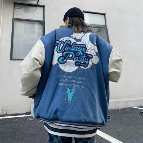 2021 European and American street style comfortable baseball uniforms thick loose all-match jacket trend Womens spring jacket