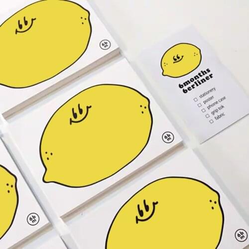 Lemon Smiling Face Cute Memo Pad Korean Ins Creative Message Paper Mini Notebook School Supplies Kawaii Stationery 50 Sheets