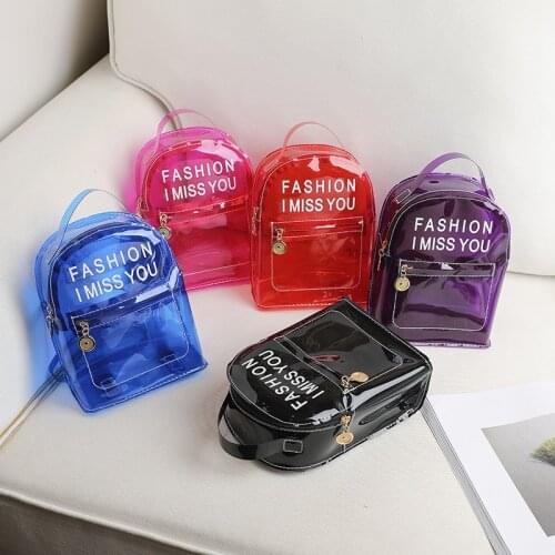 Mini Backpack Women PU Fashion Transparent Ms Classic Shoulder Bags For Cute Student Korean Version Simple Leather Phone Wallet