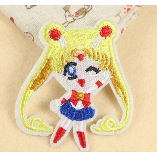Cartoon Cute Beauty Girl Embroidery Cloth Sticker Cartoon Small Label Clothing Accessories Badge