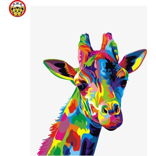 Painting by numbers art paint by number colorful giraffe The modern abstract and concise giraffe