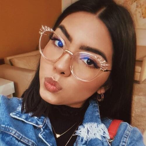New Fashion Cat Eye Anti-blue Glasses Frame Women Brand Vintage Optical Transparent Eyeglasses Female Spectacles Oculos Feminino