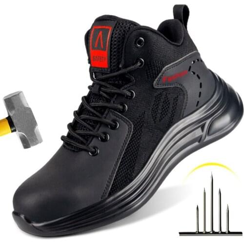 New Safety Shoes Men Steel Toe Work Shoes Puncture-Proof Work Sneakers Indestructible Work Sefety Boots Male Shoes Men Boots