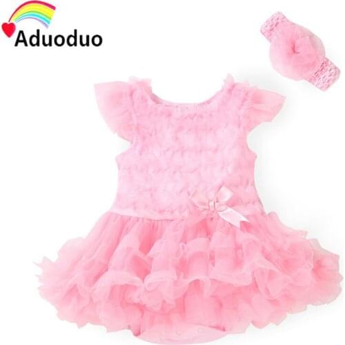 Newborn Baby Clothing Baby Gril Clothes Bow tutu Princess Dress Rompers+Headband 2 Pcs/Set Kids Gifts
