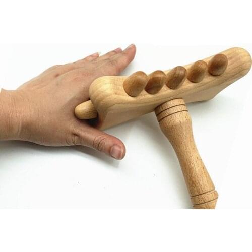 Beech Gua Sha rolling sticks for the back of the head, beauty salon health full-body neck massage hammers scraping points wood