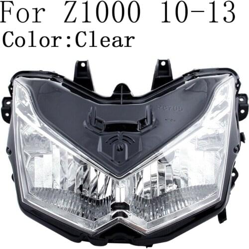 Motorcycle Front Headlight Lamp Assembly For Kawasaki Z1000 2010 2011 2012 2013 Clear Lens