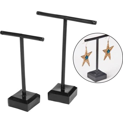Black T Bar Drop Earring Stud Display Stand Rack Ear Stud Storage Shelf Long Earrings Hanging Holder Organizer Pedestal