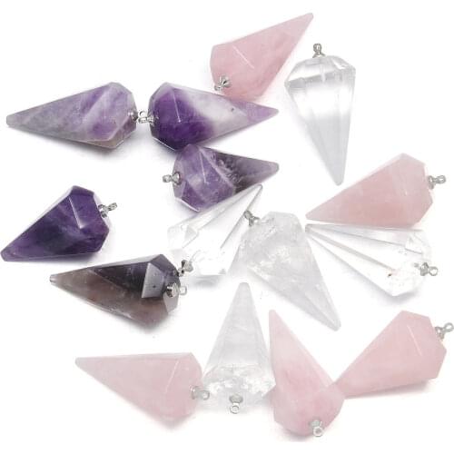 Natural Stones Necklaces Pendants Clear Quartz Amethysts Pendants Women Jewelry Crystal Pendants