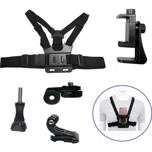 Rotation Mobile Phone Chest Mount Harness Strap Holder Cell Phone Clip For Action Camera Gopro Adjustable Chest Smartphone Stand
