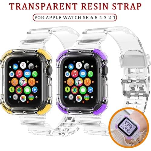 For Apple Watch SE Band smart watch Series 6 5 4 3Transparent mixed colors 38-40mm 42-44mm for iWatch bracelet Replacement Strap