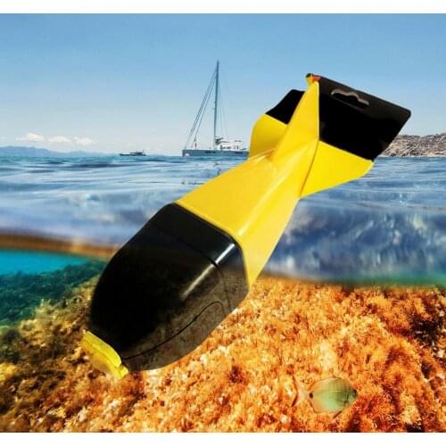 Mine-shaped Fishing Lures Refill Hair Rig Yellow Rockets Spod Bomb Fishing Feeder Bait Container for Carp Lightweight Bait Cage