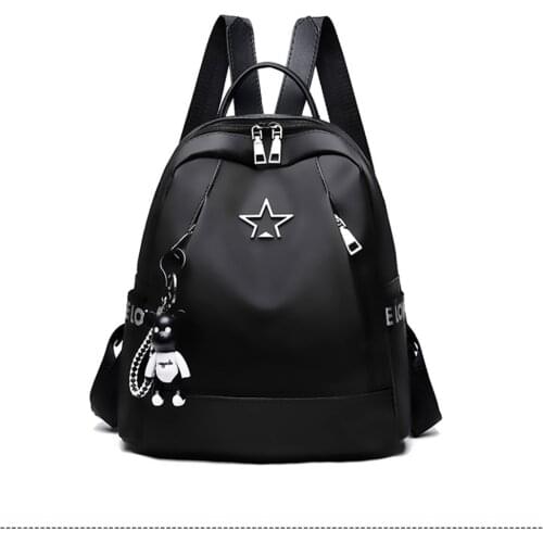 New Womens Backpack PU Leather Travel Shoulder Bag Shoulder Bag Girl Multifunctional Small School Backpack For Women Black