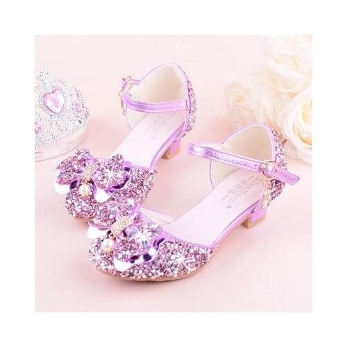 Flowers Girls Princess Sandals 2019 New Brand Summer Children Wedding Shoes for Student Glitter Kids Party Shoe size 27~37