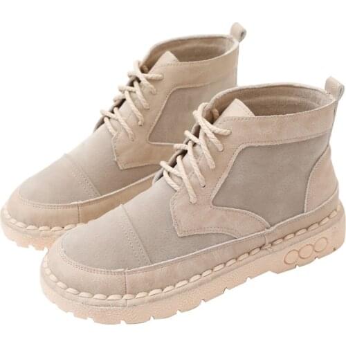 Soft Bottom Boots Handmade 2019 New Autumn And Winter WildComfortable Casual And Ankle Boots Ins Shoes