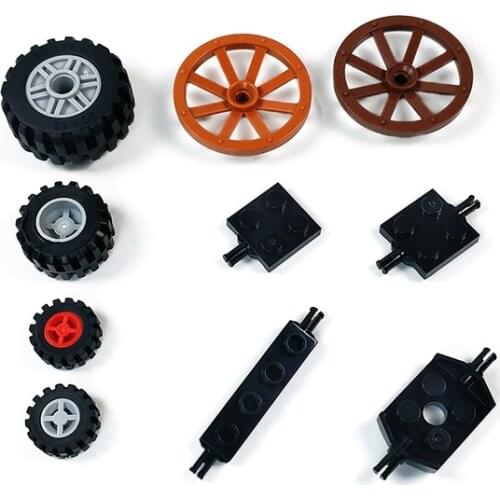 Building Blocks Aircraft Car tires Wooden wheel Accessories City series toy