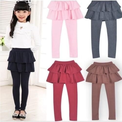 Warm Spring Cotton Girl Leggings Skirt-pants Cake Skirt Kids Leggings Baby Girl Pants 3-11 Years
