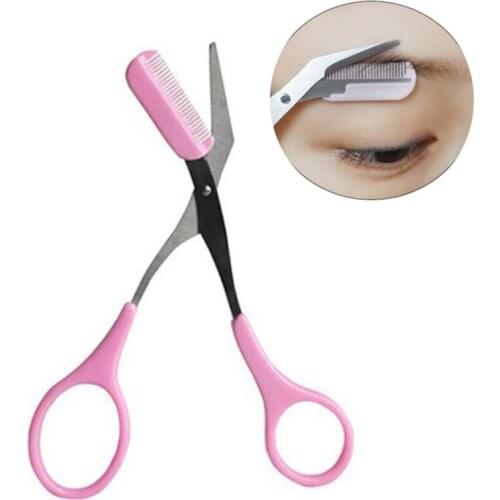 Eyebrow Trimmer Scissor with Comb Facial Hair Removal Grooming Shaping Shaver Eyelash Hair Clips Cosmetic Makeup Accessories