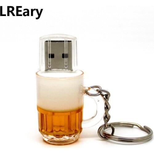 High Quality Mini Funny Beer Bottle USB Flash Drive Pen 4GB 8GB 16GB 32GB 64GB U Disk Key Memoria Pendrive Computer Gift