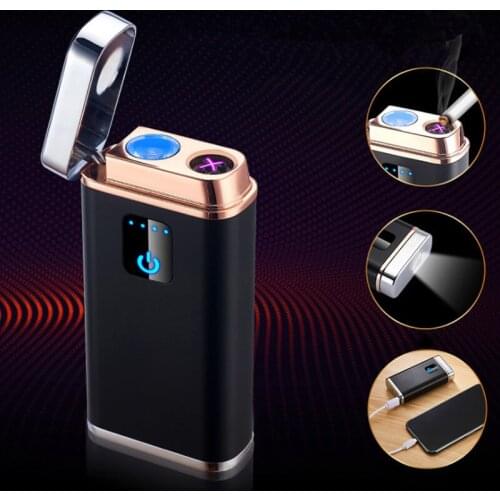 USB Plasma Double Arc Lighter Multi-function and Mobile Power LED Flashlight Cigarette Lighter Cigarette Accessories
