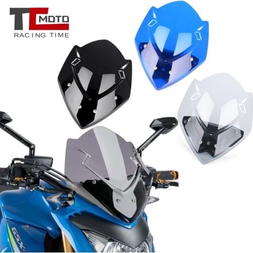 Windscreen for Suzuki GSXS1000 GSX-S1000 Windshield for Suzuki GSX-S 1000 GSXS 1000 2016-2019 Wind Screen Deflector with Bracket