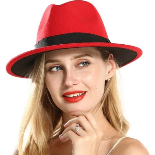 2019 Fashion Women Wool Fedora Hat For Elegant Lady Wide Brim Trave Autumn Panama Fascinator Cap Winter Church Hat