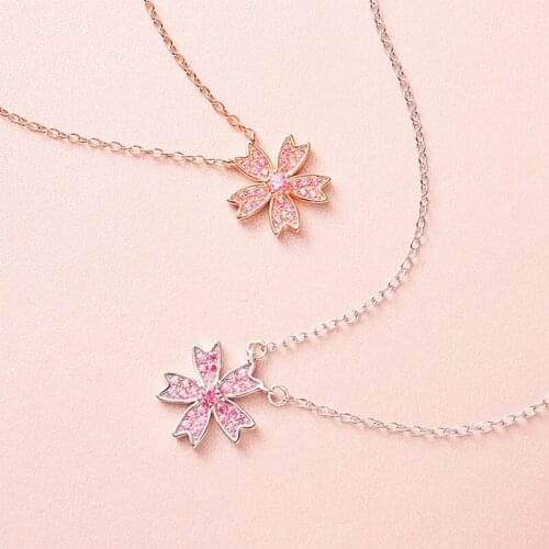 VENTFILLE S925 Sterling Silver Flower Necklace Female 2021 New Trendy Diamond-studded Forest Niche Design Jewelry