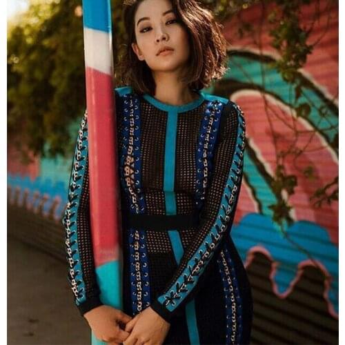 SEXYBOUTIQUE women winter autumn long sleeve dress mesh sashes split fashion plus size dress for fatty women dress