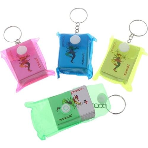 1Pc Portable Mini Playing Cards Keychain Small Board Game Key Chain 4*3cm