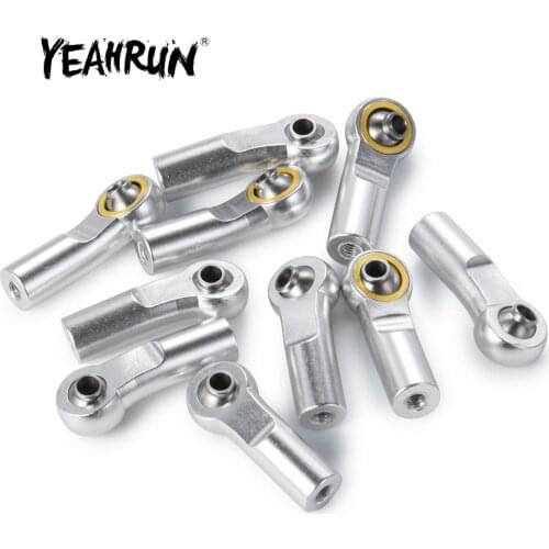 YEAHRUN 10/20pcs Orthodontic M3 Ball Head Aluminum L26mm Linkage Tie Rod Ends Metal Bend/Curved Ball Joints for 1/10 RC Car