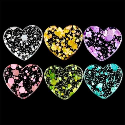 10Pcs Resin Heart Bling Resin Flatback Cabochon Jewelry Studs DIY Home Decoration Crafts Scrapbook Accessories Phone Accessories