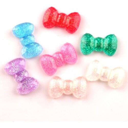 100Pcs Mixed 15x9mm Resin Bowknot Decoration Crafts Flatback Cabochon Beads Embellishments For Scrapbooking DIY Accessories