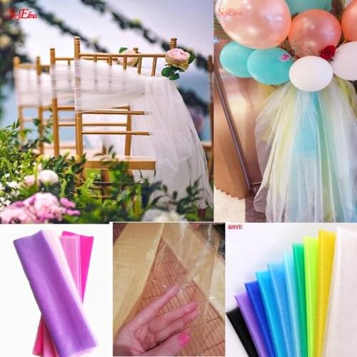 48cmx5m Organza Fabric Wedding Party Birthday Decorations Accessories Tulle DIY Chair Belt Bow Wedding Table Decoration 5z