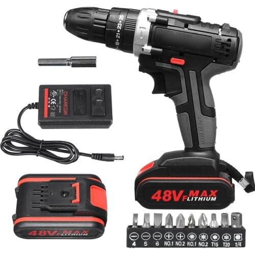 48V Electric Hammer Drill Cordless Drill Woodworking Tool Rechargeable Woodworking Drills JA55