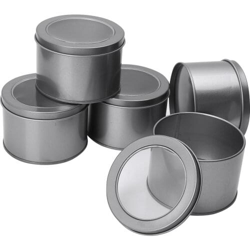5Pcs Round Metal Jars Mini Aluminum Tin Cans DIY Candle Containers Small Candy Tea Canister Travel Items Storage Organizer Pots