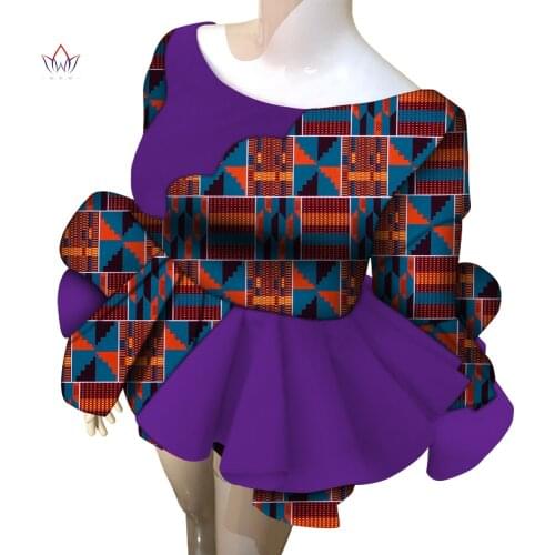 African Clothing Dashiki African Shirt for Women Bazin Riche Ankara Print Long Sleeve Shirts Top Women Causal Party Tops WY6751