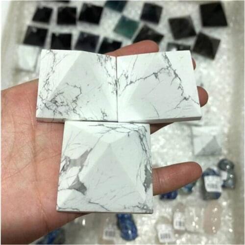 White Turquoise Pyramid Wholesale Natural Polished Howlite Crystals Healing Stones For Decoration