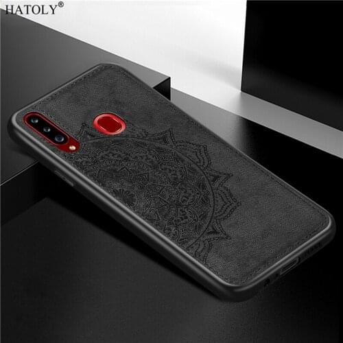 For Samsung Galaxy A20S Case Luxury Silicone TPU Frame Cloth Hard Phone Bumper Case For Samsung A20S Back Cover For Samsung A20S
