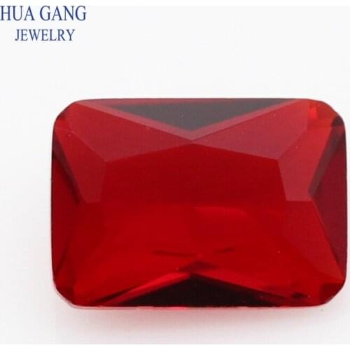 Red Color Octangle Shape Cut Loose Glass Beads Synthetic Gems For Jewelry Size 3x5~13x18m Free Shipping