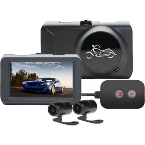 HD 3.0 Inch Motorcycle Dual Camera DVR Dash Cam Dual-track Front Rear Recorder Motorbike Electronics Moto IP67 Waterproof Video